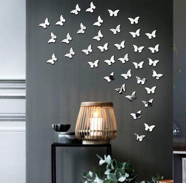 (pack Of 30) 3d Acrylic Butterfly Wall Decoration - Dezer Mart